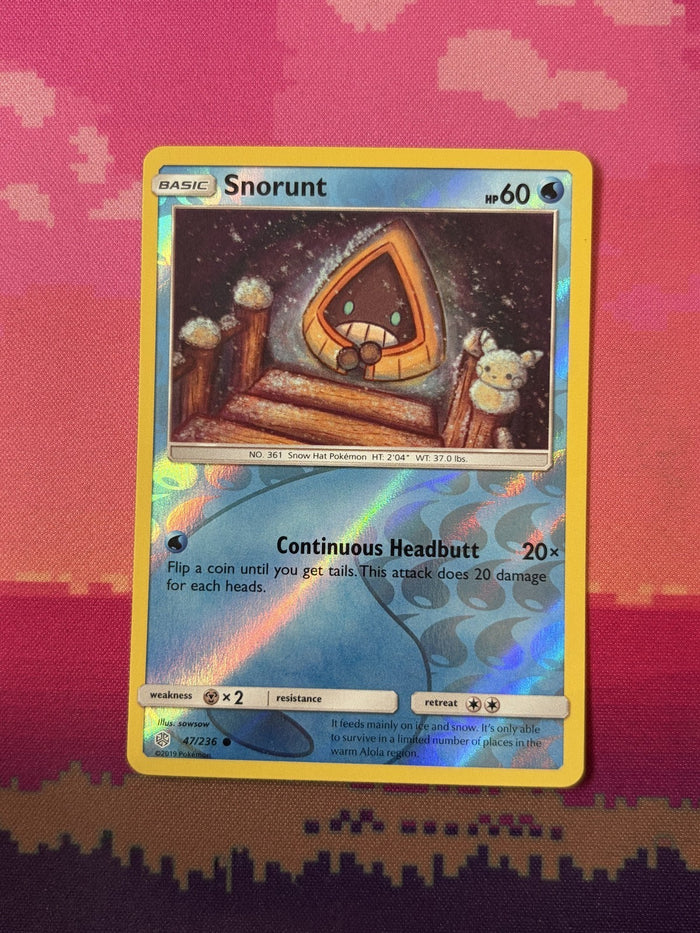 Pokemon Card Snorunt Cosmic Eclipse Reverse Holo 047/236 Near Mint