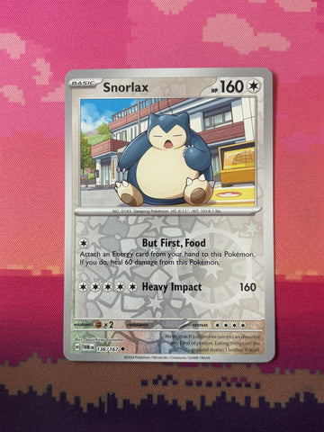 Pokemon Card Snorlax Twilight Masquerade Reverse Holo 136/167 Near Mint