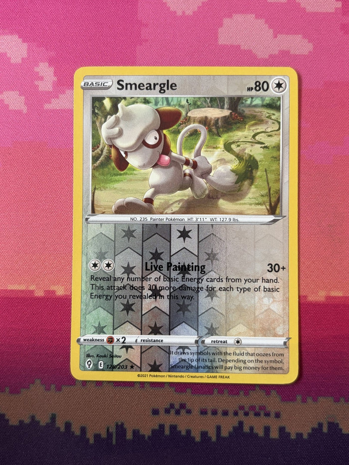 Pokemon Card Smeargle Evolving Skies Reverse Holo 128/203 Near Mint