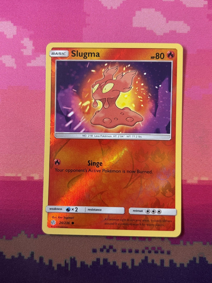 Pokemon Card Slugma Cosmic Eclipse Reverse Holo 026/236 Near Mint