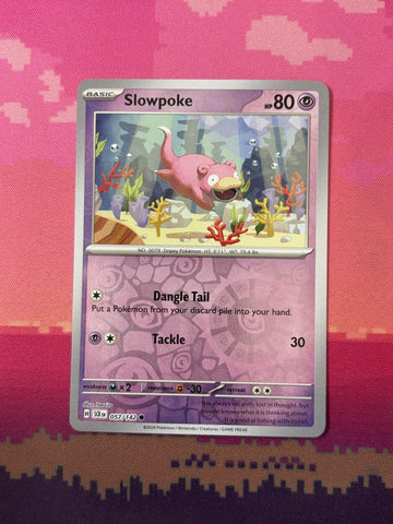 Pokemon Card Slowpoke Stellar Crown Reverse Holo 057/142 Near Mint
