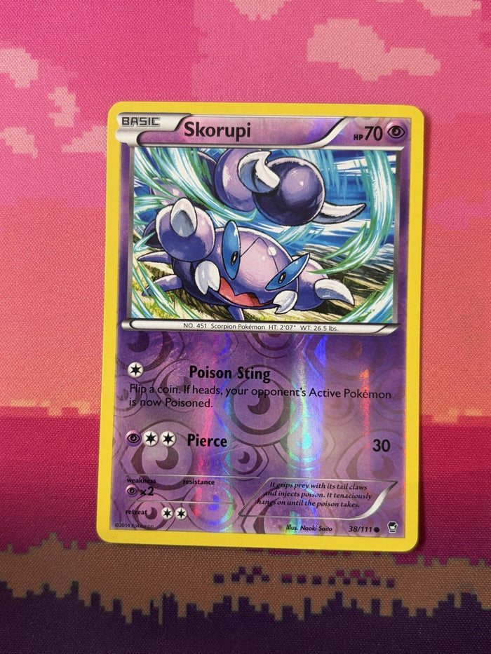 Pokemon Card Skorupi Furious Fists Reverse Holo 38/111 Near Mint