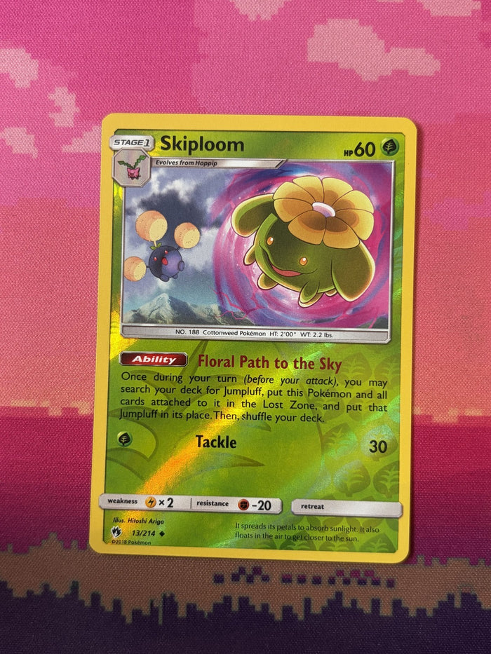 Pokemon Card Skiploom Lost Thunder Reverse Holo 13/214 Near Mint