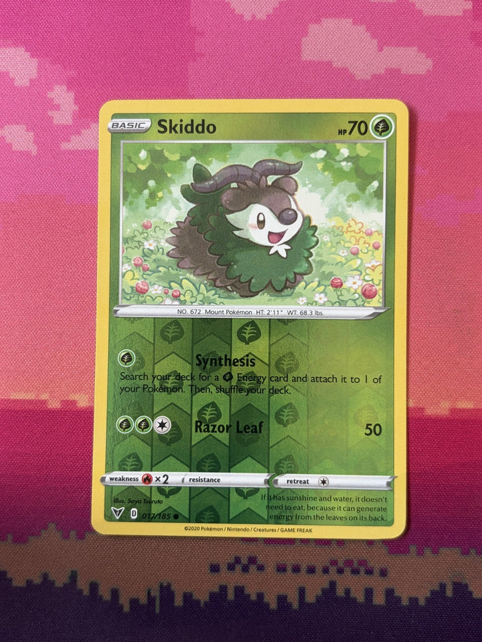 Pokemon Card Skiddo Vivid Voltage Reverse Holo 017/185 Near Mint