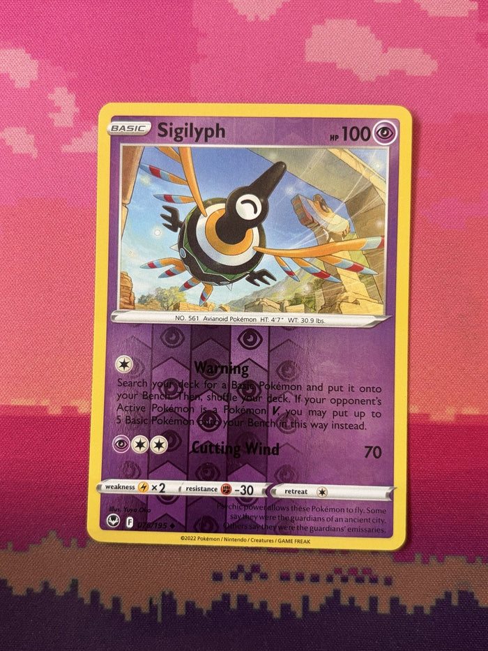 Pokemon Card Sigilyph Silver Tempest Reverse Holo 075/195 Near Mint