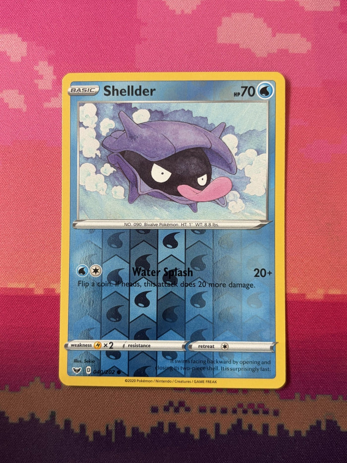 Pokemon Card Shellder Sword & Shield Reverse Holo 040/202 Near Mint