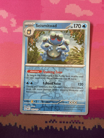 Pokemon Card Seismitoad Obsidian Flames Reverse Holo 052/197 Near Mint