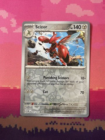 Pokemon Card Scizor Obsidian Flames Reverse Holo 141/197 Near Mint