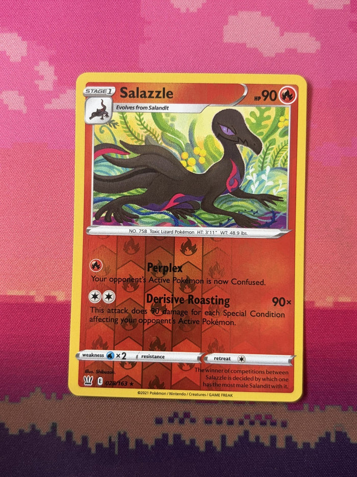 Pokemon Card Salazzle Battle Styles Reverse Holo 028/163 Near Mint
