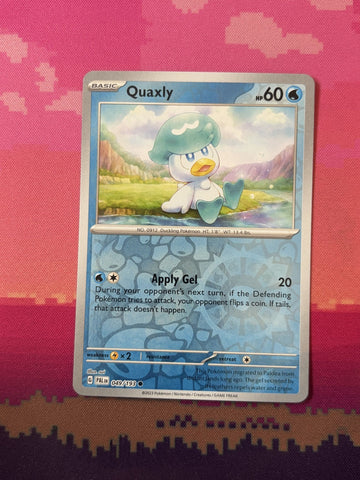 Pokemon Card Quaxly Paldea Evolved Reverse Holo 049/193 Near Mint