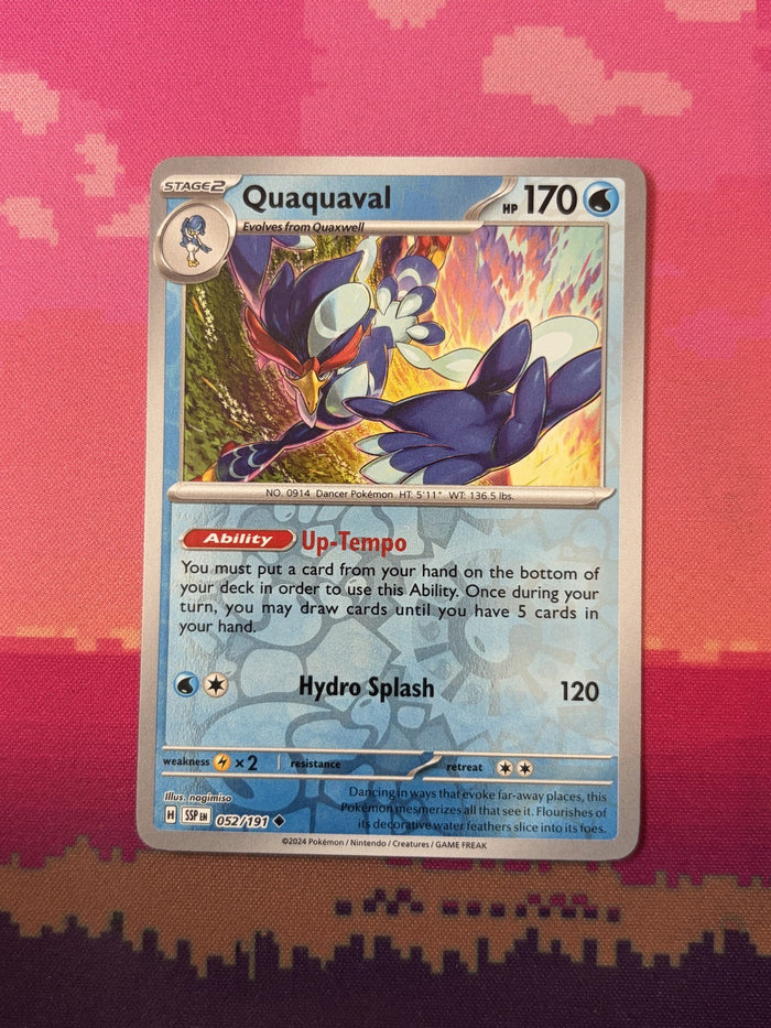 Pokemon Card Quaquaval Surging Sparks Reverse Holo 052/191 Near Mint
