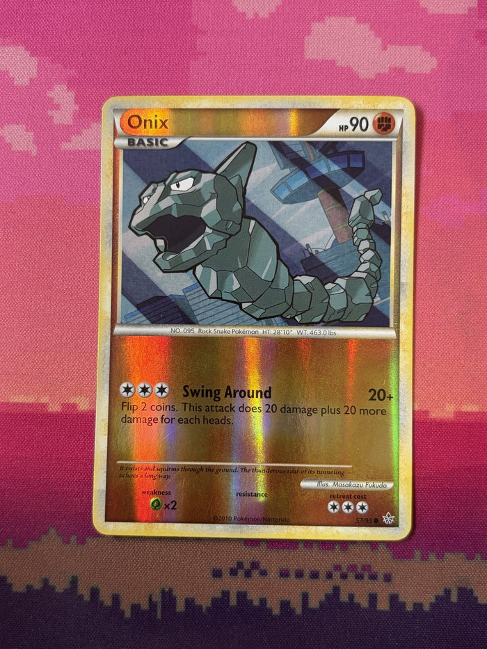 Pokemon Card Onix Unleashed Reverse Holo 57/95 Near Mint