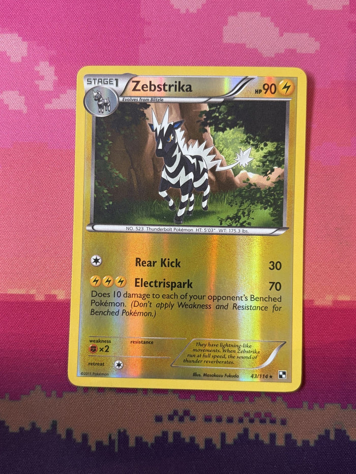 Pokemon Card Zebstrika Black & White Reverse Holo Rare 43/114 Near Mint