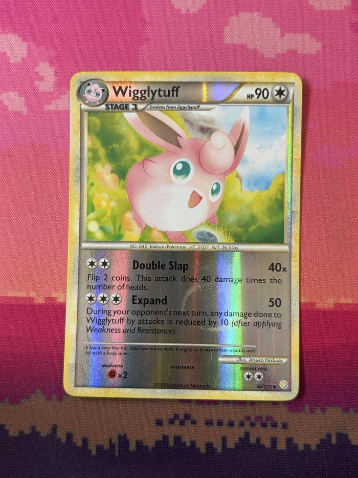 Pokemon Card Wigglytuff HeartGold SoulSilver Reverse Holo 56/123 Near Mint