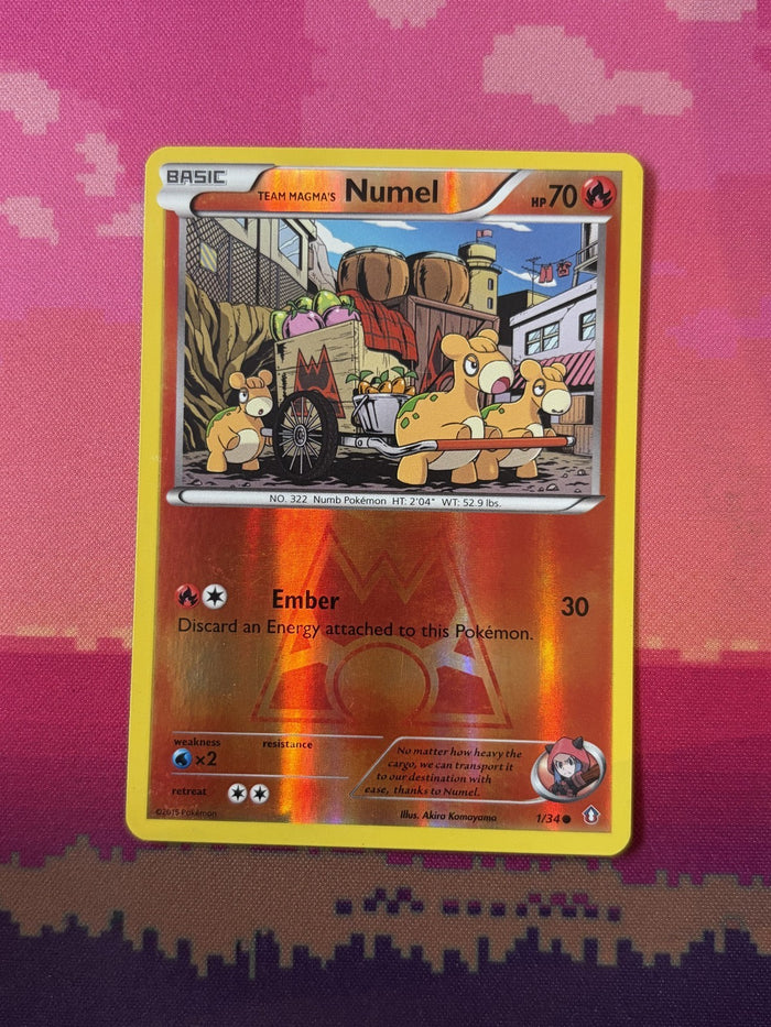 Pokemon Card Team Magma's Numel Double Crisis Reverse Holo 1/34 Near Mint