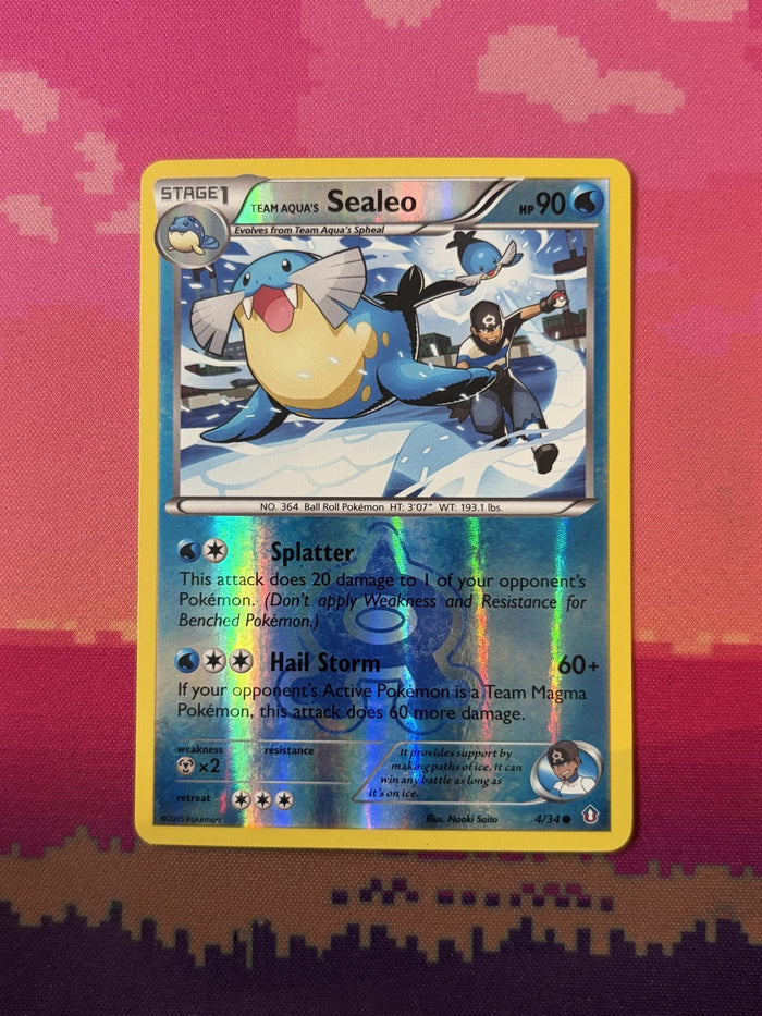 Pokemon Card Team Aqua's Sealeo Double Crisis Reverse Holo 4/34 Near Mint