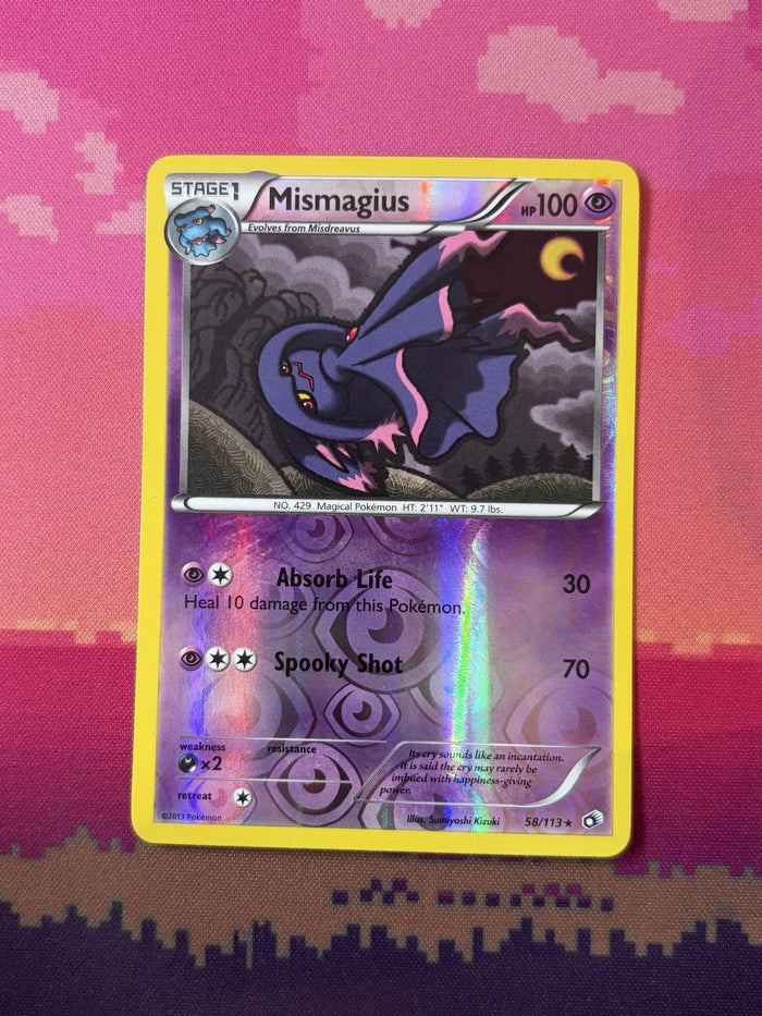 Pokemon Card Mismagius Legendary Treasures Reverse Holo 58/113 Near Mint