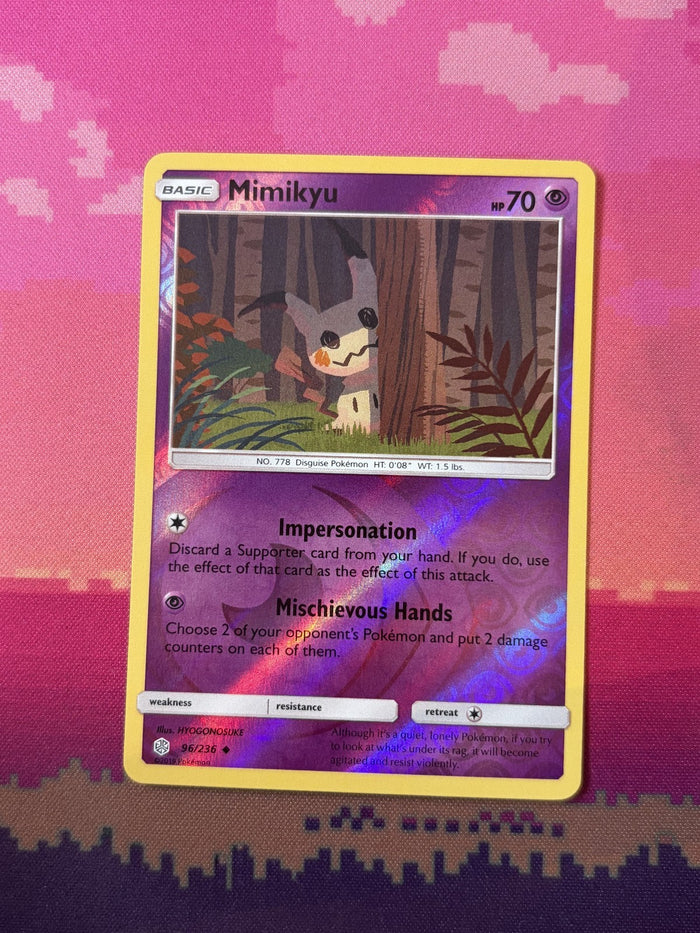 Pokemon Card Mimikyu Cosmic Eclipse Reverse Holo 96/236 Near Mint