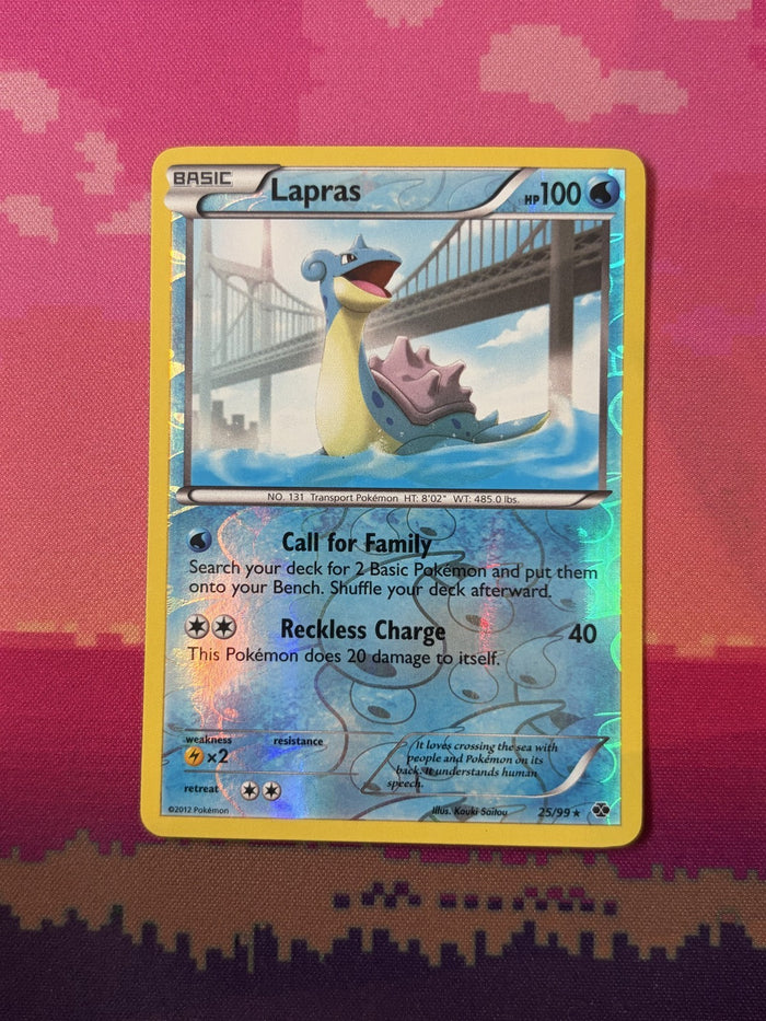 Pokemon Card Lapras Next Destinies Reverse Holo 25/99 Near Mint