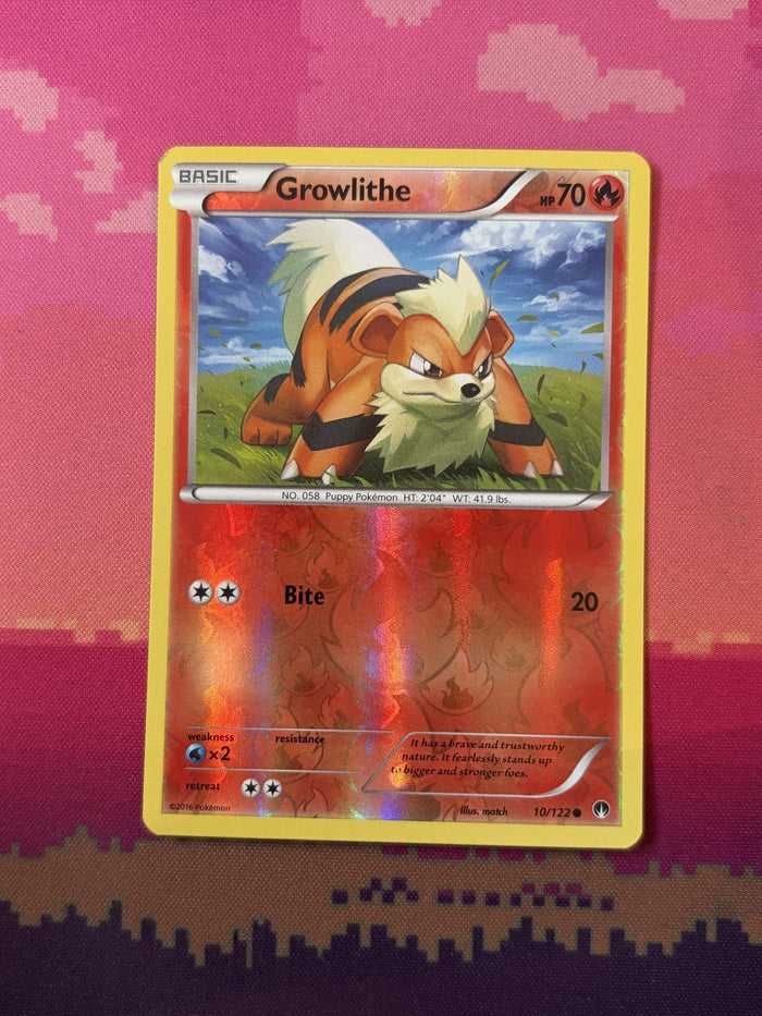 Pokemon Card Growlithe BREAKpoint Reverse Holo 10/122 Near Mint