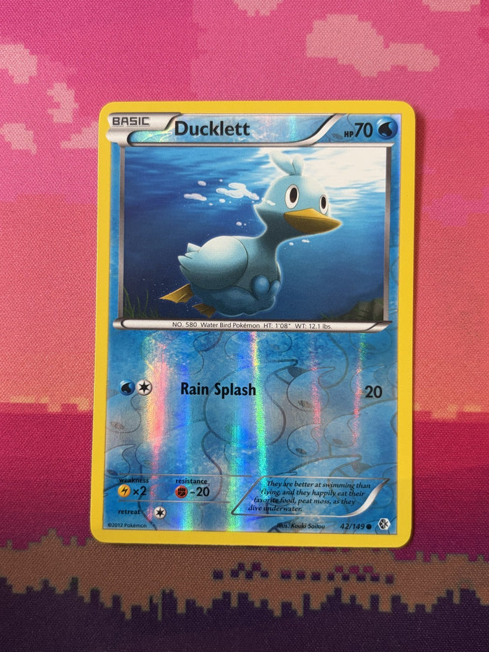 Pokemon Card Ducklett Boundaries Crossed Reverse Holo 42/149 Near Mint