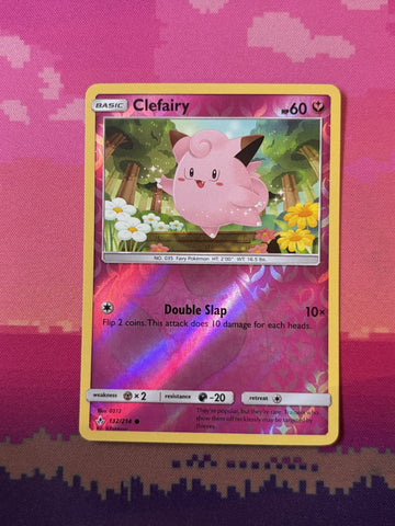 Pokemon Card Clefairy Unbroken Bonds Reverse Holo 132/214 Near Mint