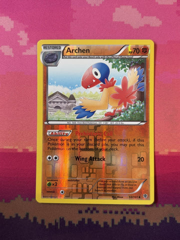 Pokemon Card Archen Plasma Blast Reverse Holo 53/101 Near Mint
