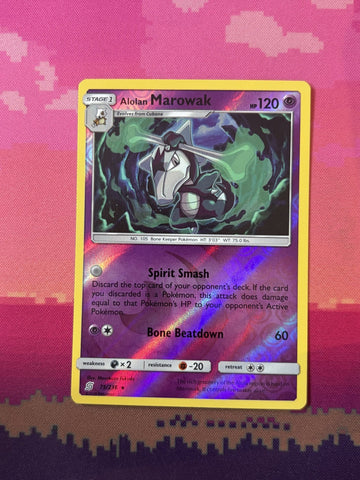 Pokemon Card Alolan Marowak Unified Minds Reverse Holo 75/236 Near Mint