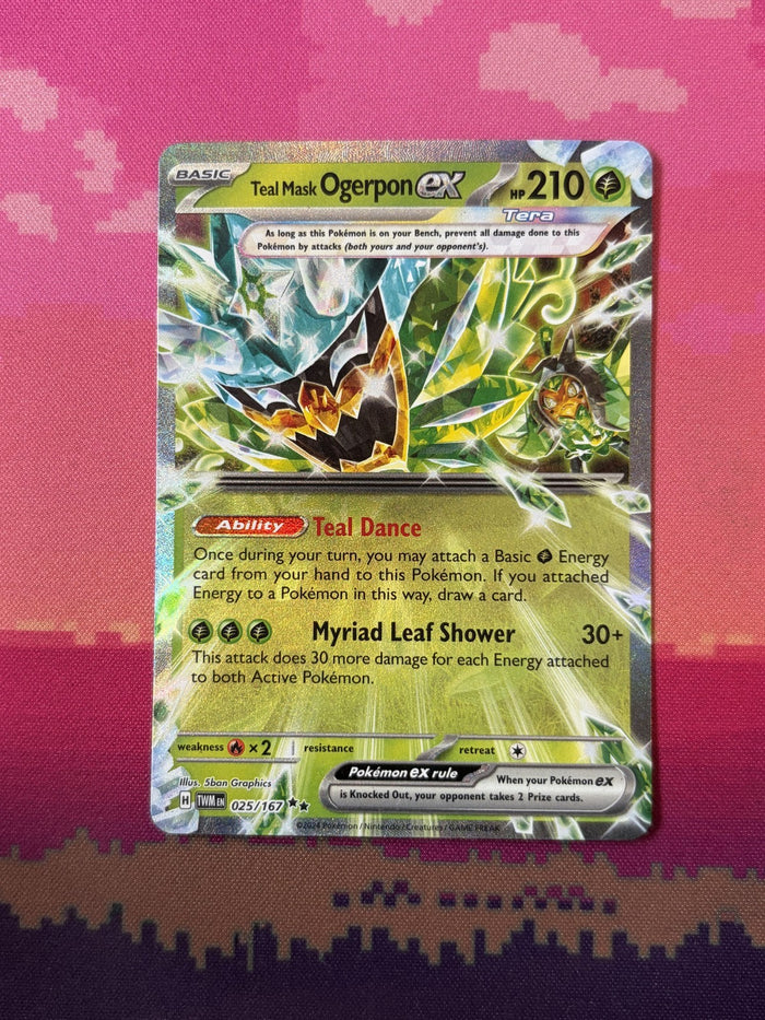 Pokemon Card Teal Mask Ogerpon ex Twilight Masquerade Double Rare 025/167 NM