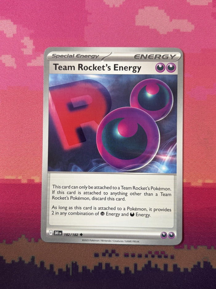 Pokemon Card Team Rocket's Energy Destined Rivals Uncommon 182/182 Near Mint