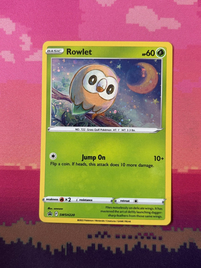 Pokemon Card Rowlet SWSH Black Star Promos Holo Rare SWSH220 Near Mint