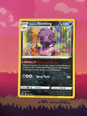 Pokemon Card Galarian Slowking Chilling Reign Holo Rare 098/198 Near Mint