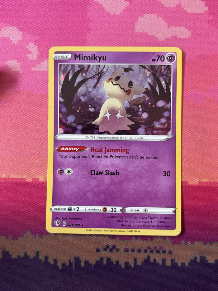 Pokemon Card Mimikyu Darkness Ablaze Cosmo Holo 081/189 Near Mint