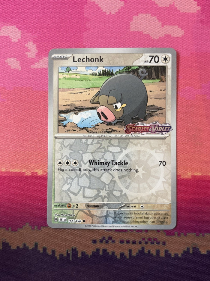 Pokemon Card Lechonk Scarlet & Violet Base Reverse Holo 156/198 Near Mint
