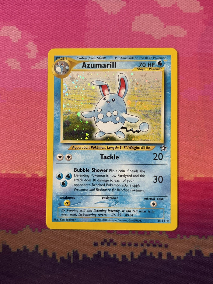 Pokemon Card Azumarill Neo Genesis Holo Rare 2/111 Near Mint