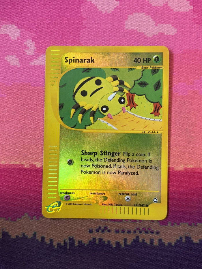 Pokemon Card Spinarak Aquapolis Reverse Holo 111/147 Near Mint