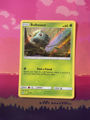 Pokemon Card Bulbasaur Detective Pikachu Common 1/18 Near Mint