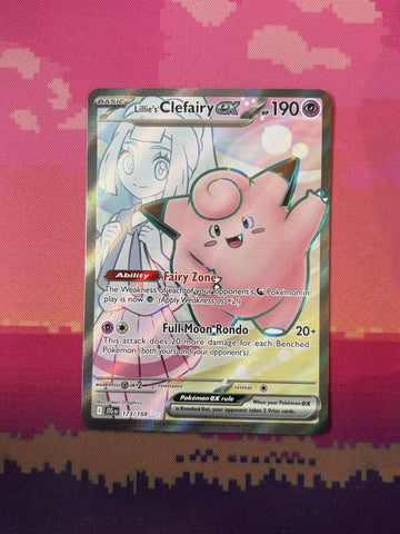 Pokemon Card Lillie's Clefairy ex Journey Together Ultra Rare 173/159 Near Mint
