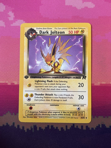 Pokemon Card Dark Jolteon Team Rocket 1st Edition Uncommon 38/82 Near Mint