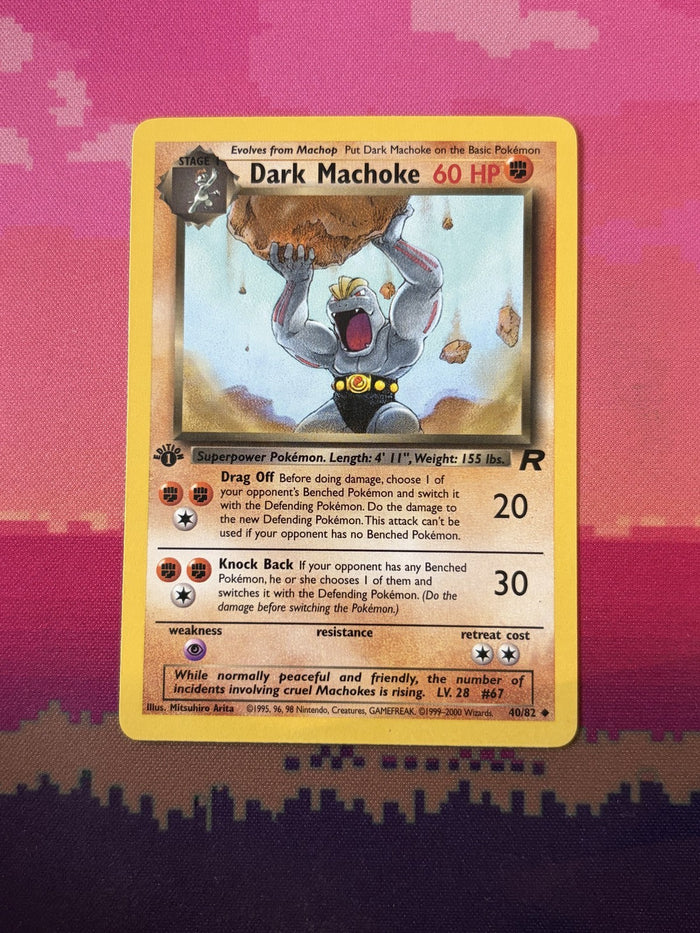 Pokemon Card Dark Machoke Team Rocket 1st Edition Uncommon 40/82 Near Mint