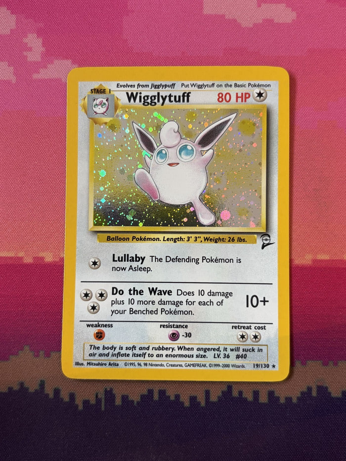 Pokemon Card Wigglytuff Base Set 2 Holo Rare 19/130 Near Mint
