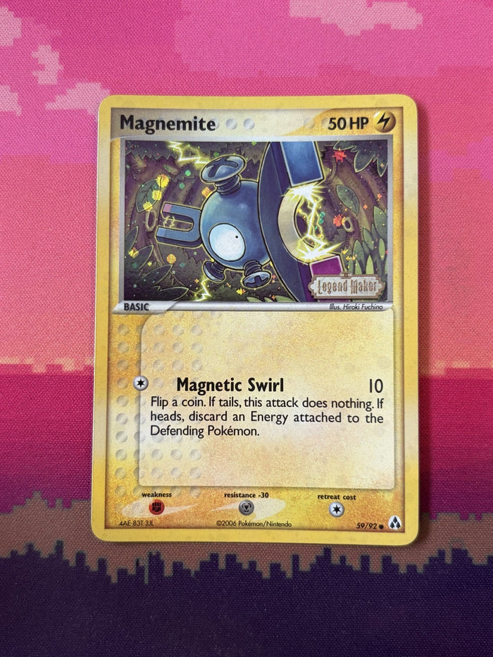 Pokemon Card Magnemite Legend Maker Reverse Holo 59/92 Near Mint