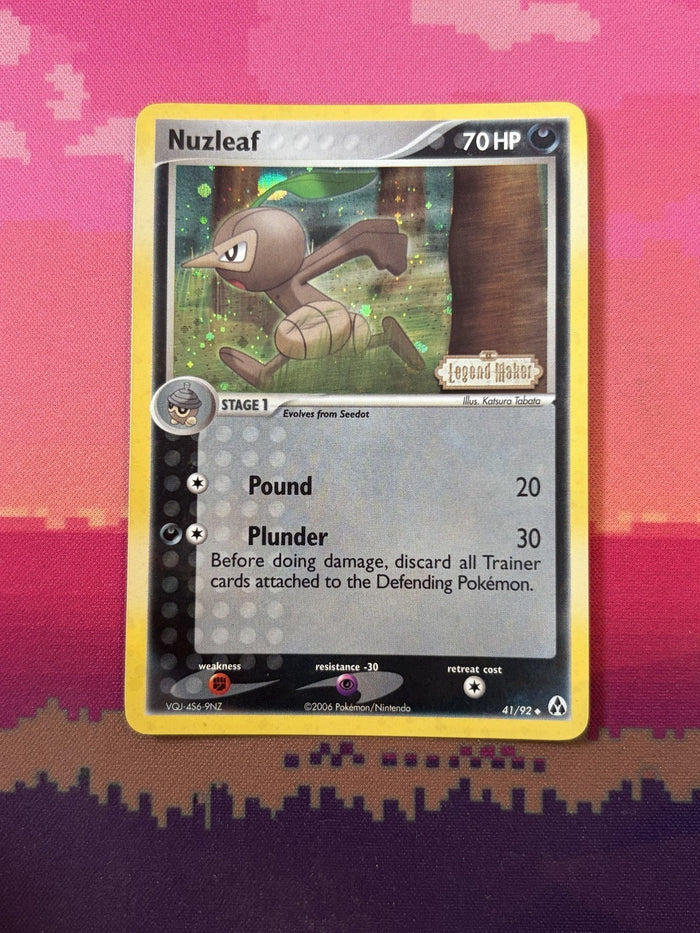 Pokemon Card Nuzleaf Legend Maker Reverse Holo 41/92 Near Mint