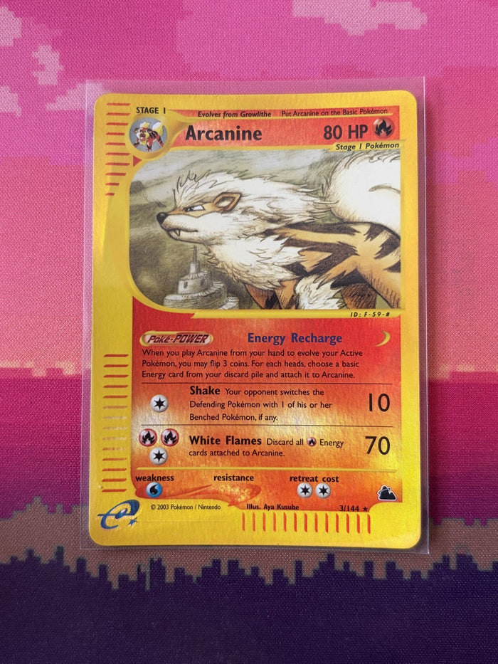 Pokemon Card Arcanine Skyridge Reverse Holo 3/144 LP see pics