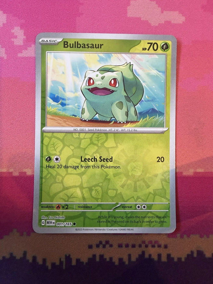 Pokemon Card Bulbasaur Pokemon 151 Reverse Holo 001/165 Near Mint