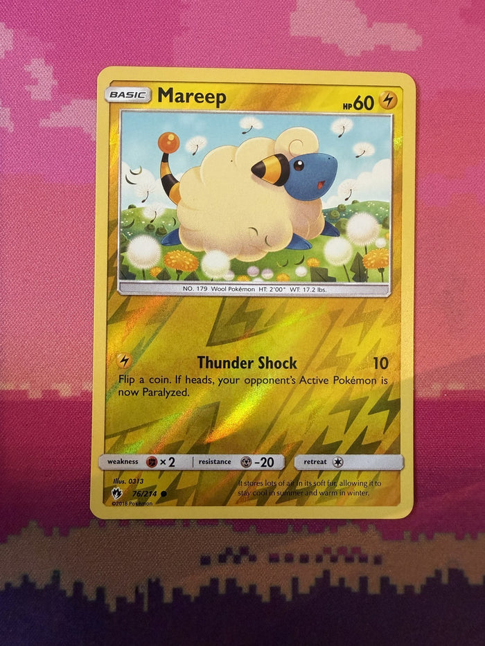 Pokemon Card Mareep Lost Thunder Reverse Holo 76/214 Near Mint
