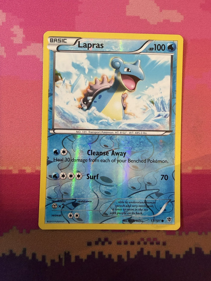 Pokemon Card Lapras Plasma Blast Reverse Holo 17/101 Near Mint