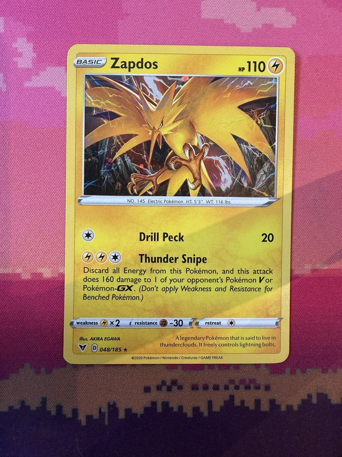 Pokemon Card Zapdos Vivid Voltage Cosmo Holo Rare 048/185 Near Mint