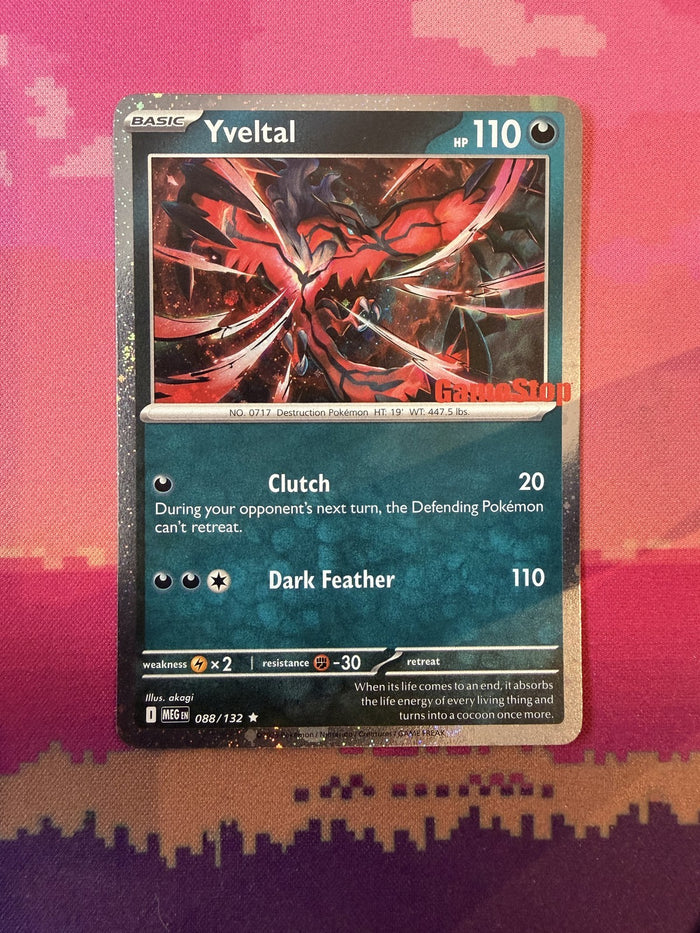 Pokemon Card Yveltal Mega Evolution Gamestop 088/132 Near Mint
