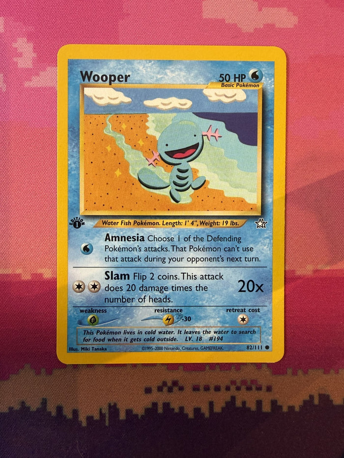 Pokemon Card Wooper Neo Genesis 1st Edition Common 82/111 Near Mint
